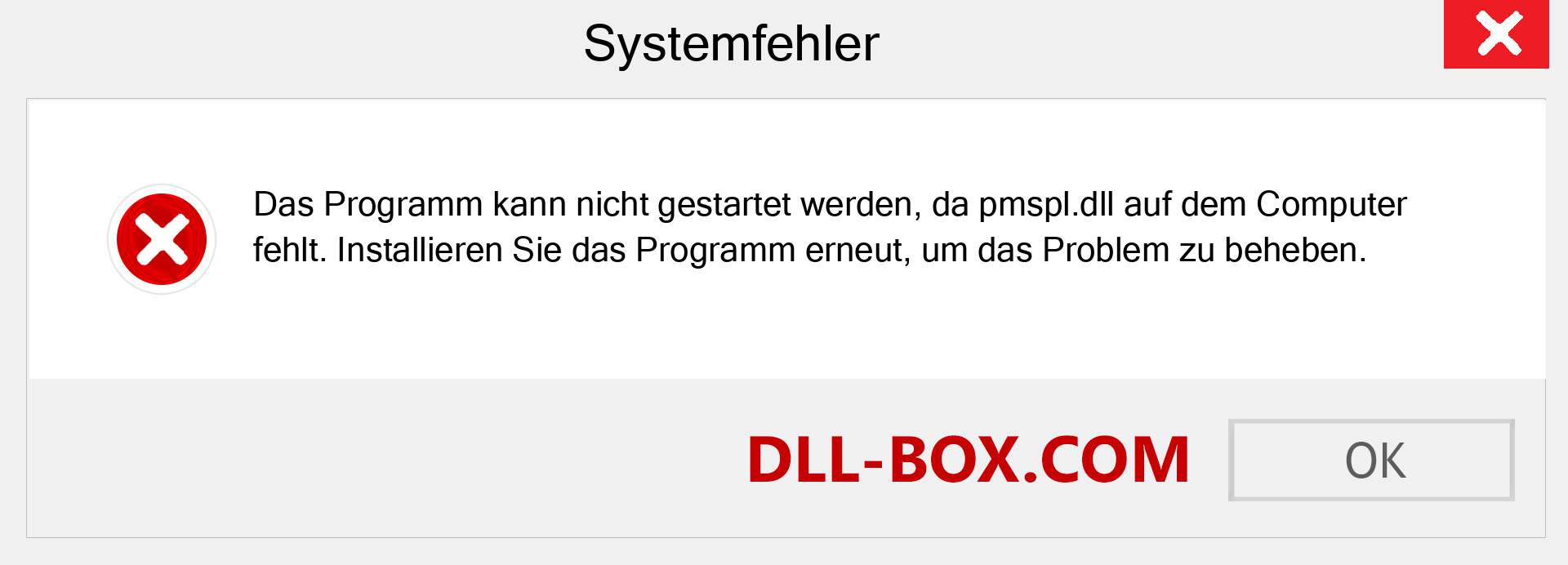 pmspl.dll-Datei fehlt?. Download für Windows 7, 8, 10 - Fix pmspl dll Missing Error unter Windows, Fotos, Bildern